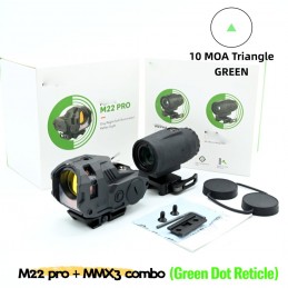 Airsoft MMX3 Magnifier 3X with M22 PRO Triangle Reticle Combo Airsoft MMX3 Magnifier 3X with M22 PRO Triangle Reticle Combo