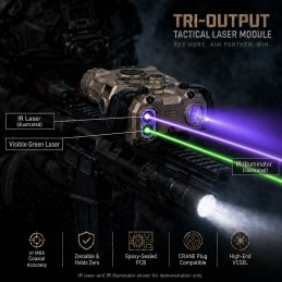High-End Tactical OGL Laser Replica VCSEL Version with Green Visible Laser, IR Laser & CRANE Plug High-End Tactical OGL Laser Replica VCSEL Version with Green Visible Laser, IR Laser & CRANE Plug
