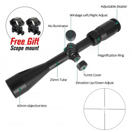 CF II 4-12X40 Riflescope Dead-Hold BDC (MOA) Reticle |1inch Tube CF II 4-12X40 Riflescope Dead-Hold BDC (MOA) Reticle |1inch Tube