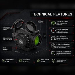 SPECOPTICS ORIX RD2 1X22mm Micro Red Dot Sight SPECOPTICS ORIX RD2 1X22mm Micro Red Dot Sight