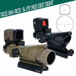 TA31 M4 4X Prizmatik Dürbün P-II Kırmızı Nokta Nişangâh ve Montaj Seti | Airsoft ve Askeri Simülasyon İçin