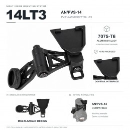 SPECOPTICS 14LT3 Braço PVS-14 com cauda de andorinha LT3