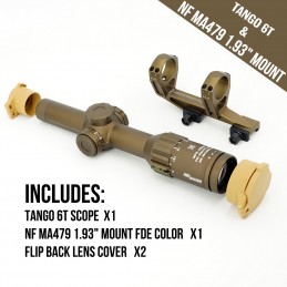EG TANGO6T SCOPE DVO 1-6X24mm FFP Aydınlatmalı LPVO, 30mm Tüplü NF MA479 Montaj Tango 6T Orijinal Mil Spesifikasyon İşaretleri