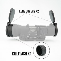 Killflash フリップカバー付きレプリカとオリジナル Elcan Spectre DR 1.5-6x ブラックカラー