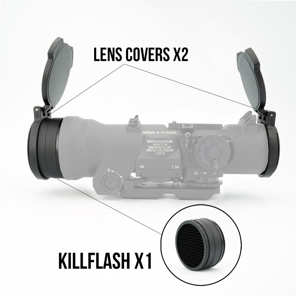 Kopya ve Orijinal Elcan Spectre DR 1.5-6x Siyah Renk İçin Kapaklı Killflash Kopya ve Orijinal Elcan Spectre DR 1.5-6x Siyah Renk İçin Kapaklı Killflash