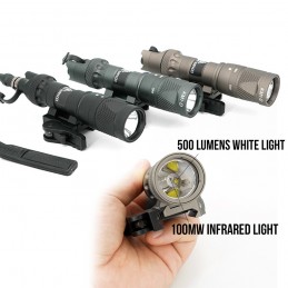 SF M323V Vampir IR/Beyaz İzci Hafif Silah Işığı Uzaktan Anahtarlı ve Fırlatma Kollu Picatinny Ofset Dağı 500 Lümen beyaz LED