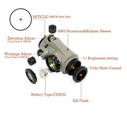 SPEC OPTICS PD2 마이크로 레드 도트 사이트 3MOA .5.56 7.62 구경 반동 흡수 800g 내충격 IPX7 방수,SPECPRECISION레드 도트 사이트 SPEC OPTICS PD2 마이크로 레드 도트 사이트 3MOA .5.56 7.62 구경 반동 흡수 800g 내충격 IPX7 방수,SPECPRECISION레드 도트 사이트