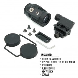 JULIET3 Magnifier 3X Sight with Switch to Side QD Absolute Co-witnessor Lower Third Mount for Red Dot Holographic Sight