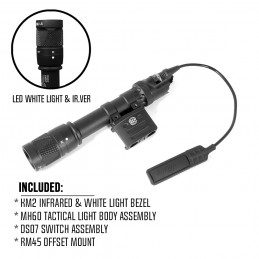 SPECPRECISION M612V Vampire Réplica de lanterna Scout para arma IR/estroboscópica e luz LED branca SPECPRECISION M612V Vampire Réplica de lanterna Scout para arma IR/estroboscópica e luz LED branca