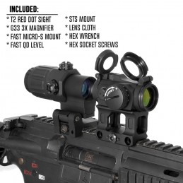 Holy Warrior SZ-1 Electric Red Dot SIght w/TX 3X Magnifier Scope Combo