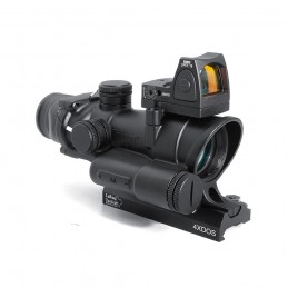 Specprecision ACOG TA02 4x Prism LED Riflescope Red Crosshair Reticle ,LT100 QD Mount, RMR Red Dot Sight Combo