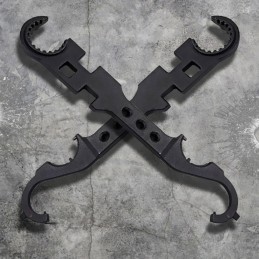 AR15/M4 8-in-1 Multi-tool ARMORER Wrench Combo Tool Fabric Made by Alloy Steel CNC, Color: Black