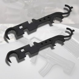 AR15/M4 Chave de armeiro multifuncional 8 em 1, ferramenta combinada de aço-liga CNC, cor preta