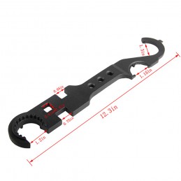 AR15/M4 8-in-1-Büchsenmacher-Multifunktionsschlüssel aus CNC-legiertem Stahl, Schwarz