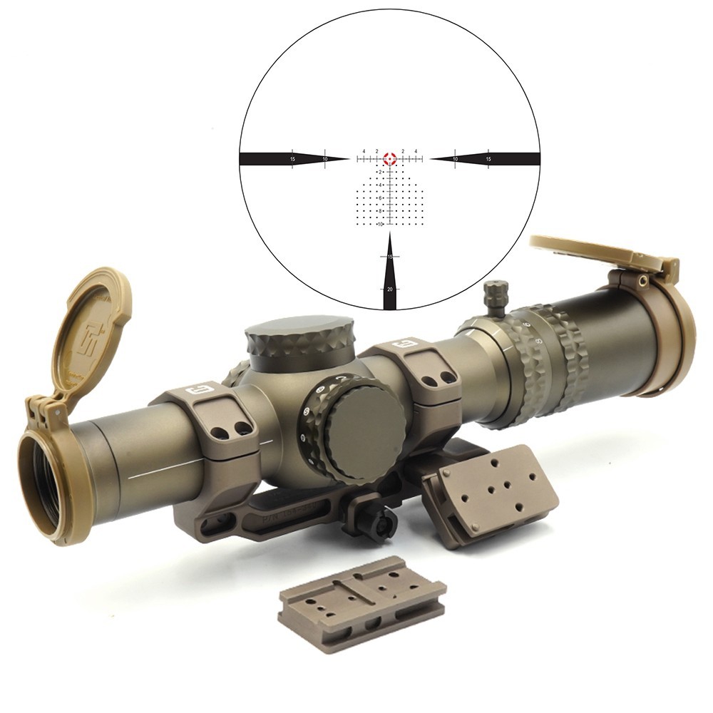 Evolution Gear ATACR 1-8 FDE 34mm FFP Lunette LPVO, réplique Mil Spec FDE avec montage déporté C1, ensemble Evolution Gear ATACR 1-8 FDE 34mm FFP Lunette LPVO, réplique Mil Spec FDE avec montage déporté C1, ensemble