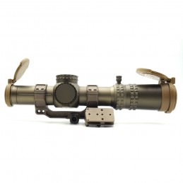 Evolution Gear ATACR 1-8 24mm FFP LPVO Riflescope Mil Spec Ver. Replica FDE Color With C1 Offset Mount Combo