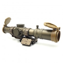 Evolution Gear ATACR 1-8 FDE 34mm FFP Luneta LPVO, réplica Mil Spec FDE com montagem lateral C1, conjunto