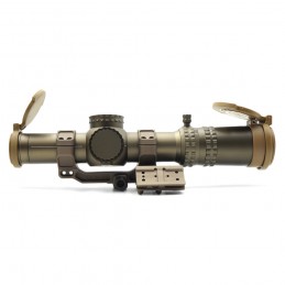 Evolution Gear ATACR 1-8 FDE 34mm FFP Luneta LPVO, réplica Mil Spec FDE com montagem lateral C1, conjunto