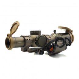 Evolution gear ATACR 1-8 24mm FFP LPVO-Militärreplik mit versetzter C1-Montage und T2rds, FDE-Kombination