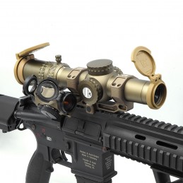 Evolution gear ATACR 1-8 24mm FFP LPVO-Militärreplik mit versetzter C1-Montage und T2rds, FDE-Kombination