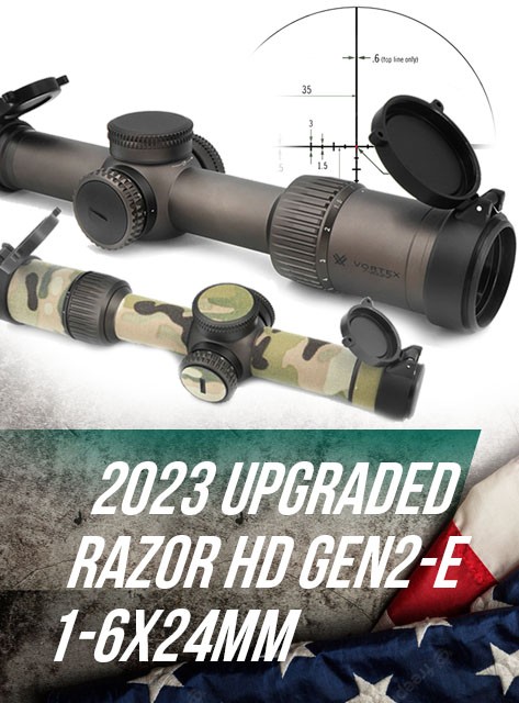 2023 업그레이드된 Razor HD Gen II-E 1-6x24mm VMR-2 MOA 30mm